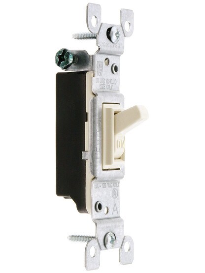 Leviton Single-Pole Toggle Switch in Light Almond.